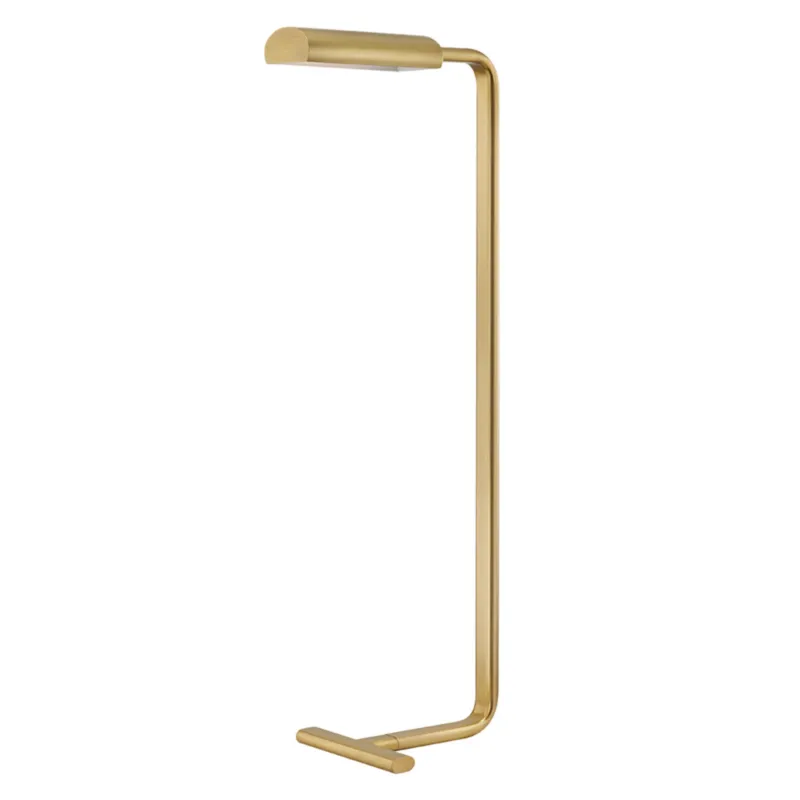 Renwick 1-Light Floor Lamp in Aged Brass 17W x 47.5H
