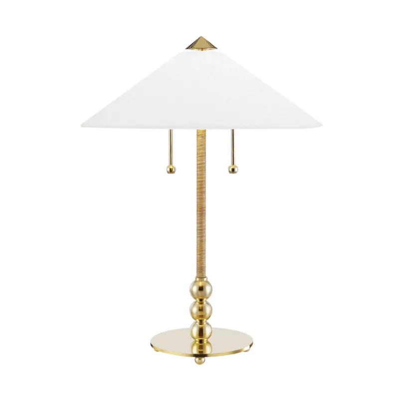 Flare 2-Light Table Lamp in Aged Brass 18W x 24H