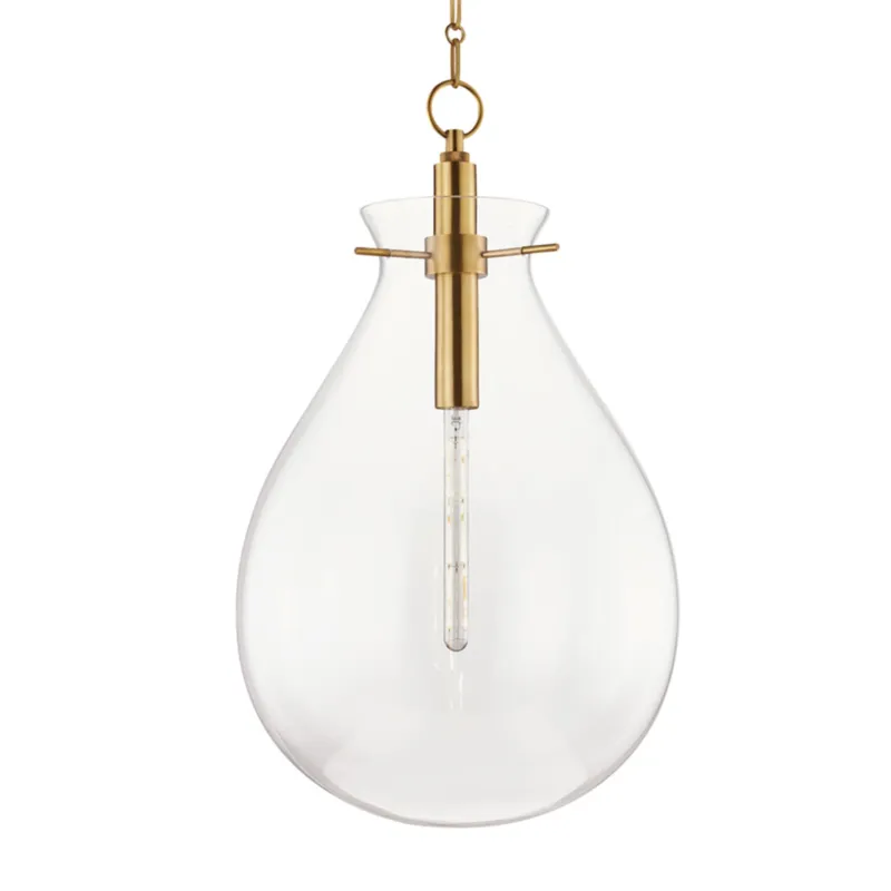 Ivy 1-Light Pendant in Aged Brass by Becki Owens 18W x 30.5H