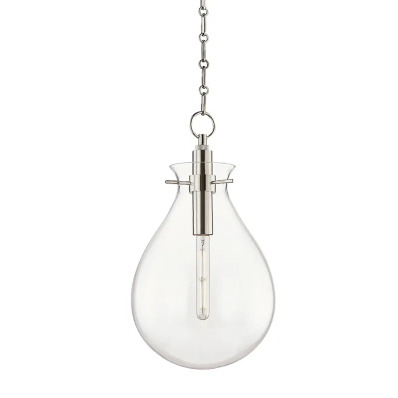 Ivy 1-Light Pendant in Polished Nickel by Becki Owens 12.5W x 22.75H