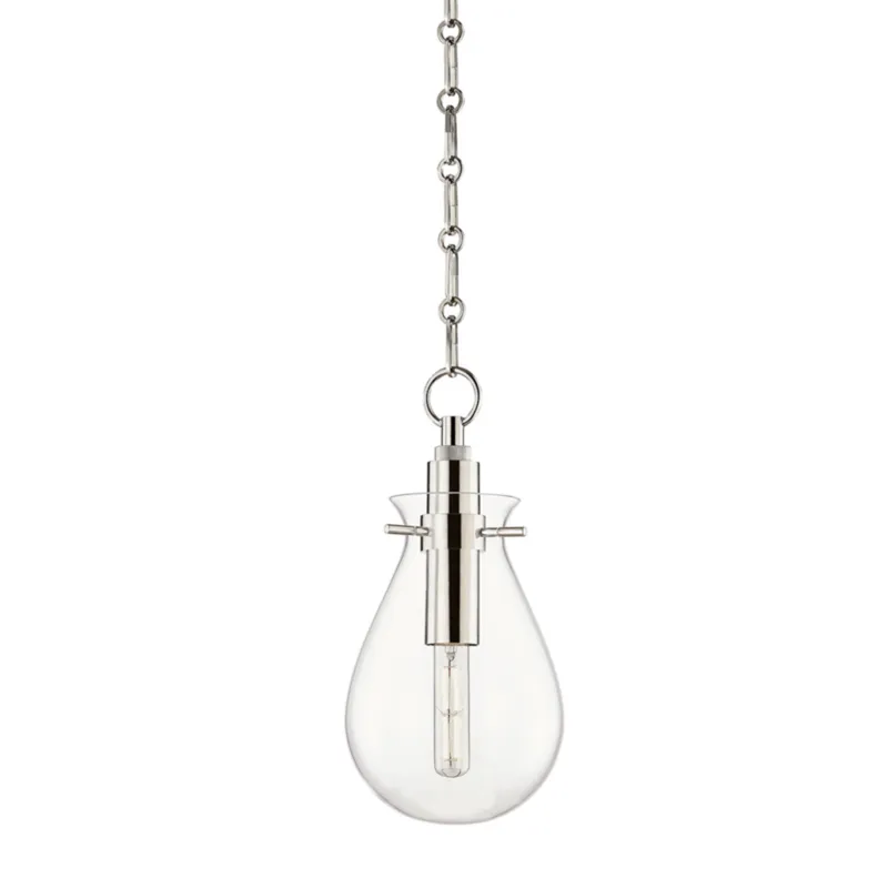 Ivy 1-Light Pendant in Polished Nickel by Becki Owens 7.5W x 14.75H