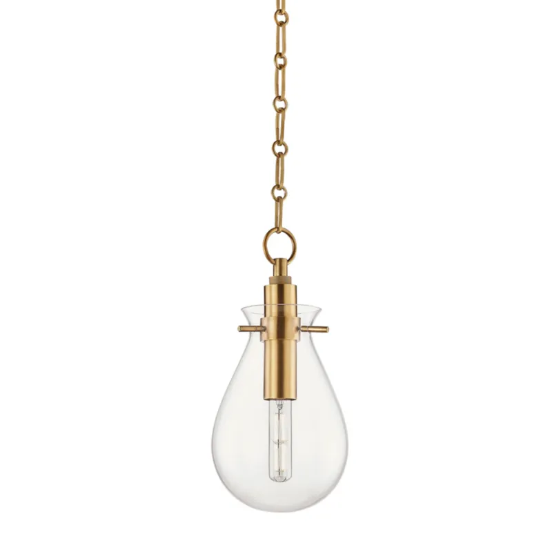 Ivy 1-Light Pendant in Aged Brass by Becki Owens 7.5W x 14.75H