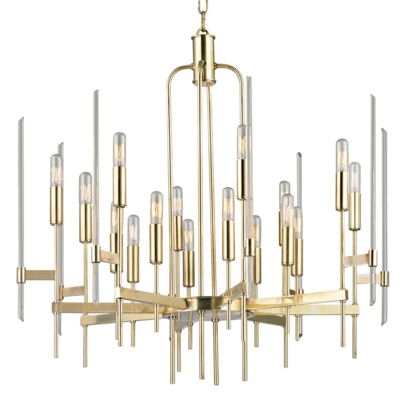 Bari 16-Light Chandelier in Aged Brass 30W x 29H
