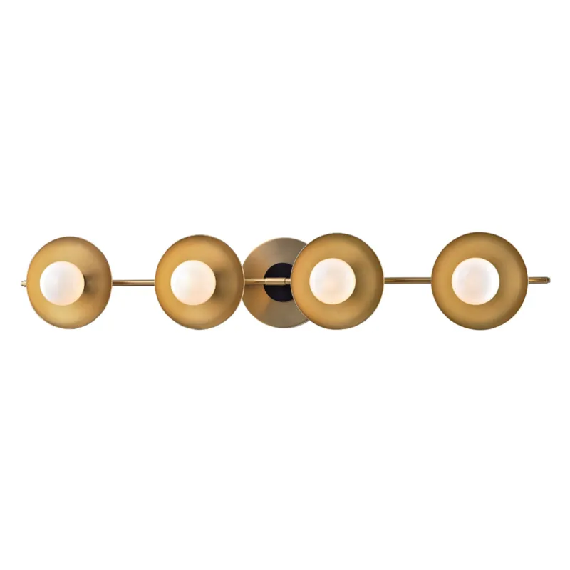 Julien 4-Light Bath and Vanity in Aged Brass 26.75W x 4.75H
