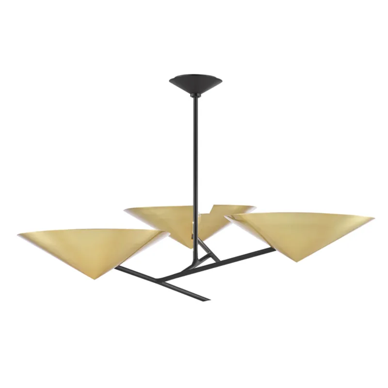 Equilibrium 3-Light Chandelier in Aged Brass 39.5W x 10.75H