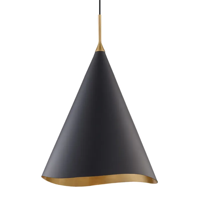 Martini 1-Light Pendant in Gold Leaf 18W x 24.75H (9618-GL/BLK)