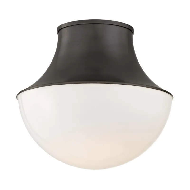 Lettie 1-Light Flush Mount in Old Bronze 14.75W x 14H
