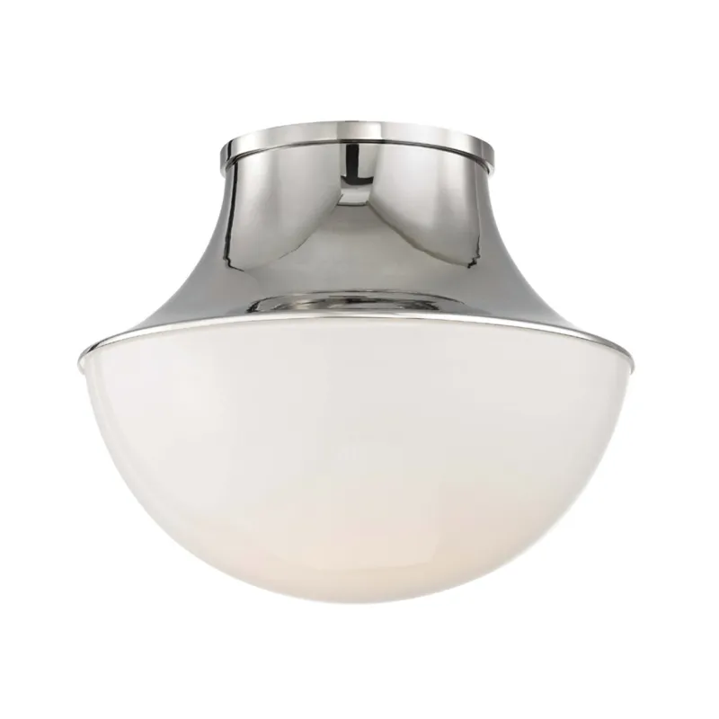 Lettie 1-Light Flush Mount in Polished Nickel 10.75W x 9H