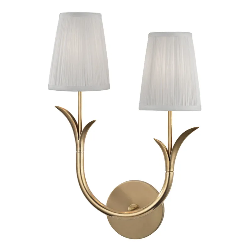 Deering 2-Light Wall Sconce in Aged Brass 11W x 17.75H (9402R-AGB)