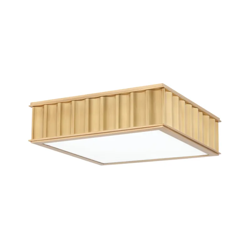 Middlebury 2-Light Flush Mount in Aged Brass 13L x 13W x 4H