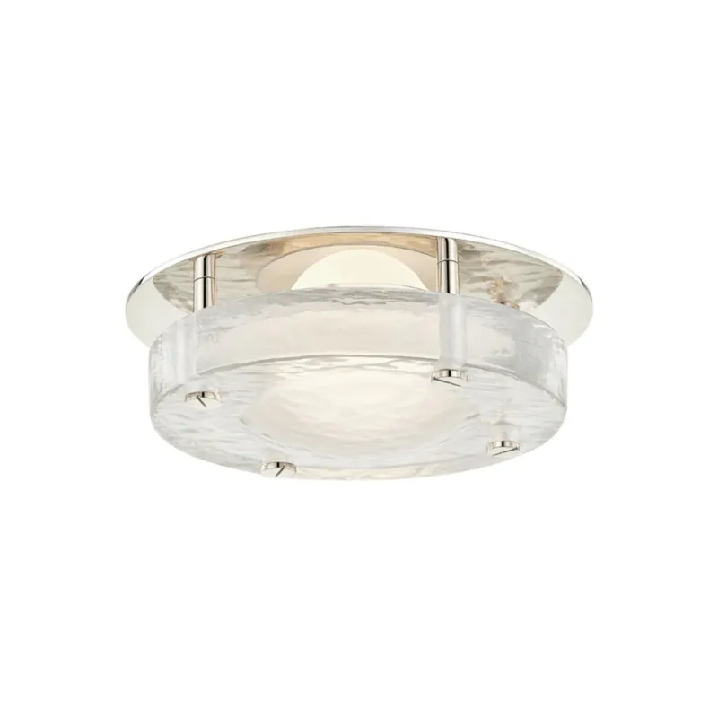 Heath 1-Light Flush Mount in Polished Nickel 8.25W x 3H