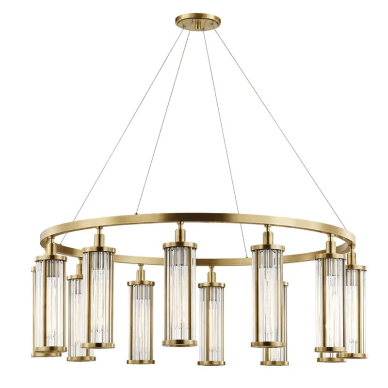 Marley 12-Light Chandelier in Aged Brass 42.5W x 15.75H