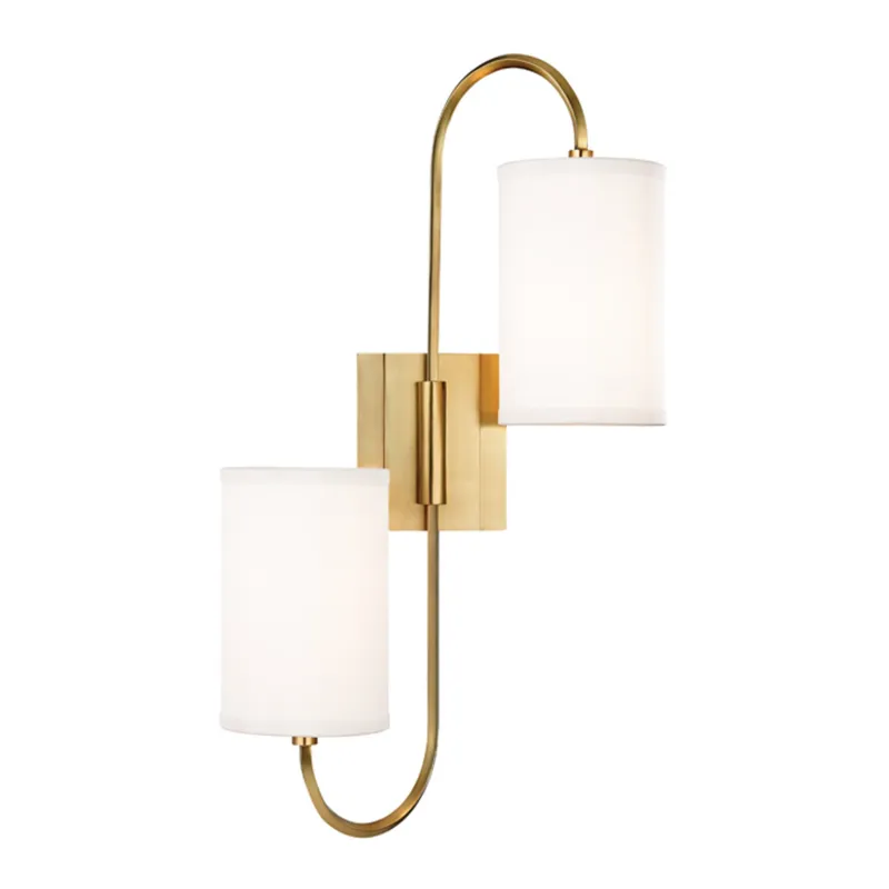 Junius 2-Light Wall Sconce in Aged Brass 11.75W x 22H