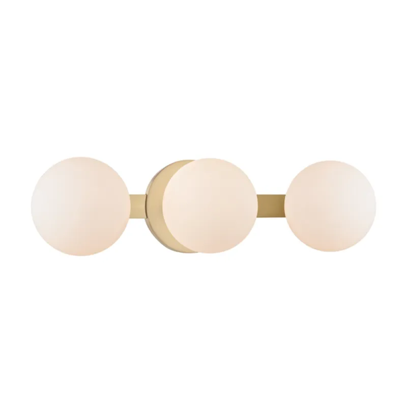 Baird 3-Light Bath and Vanity in Aged Brass 17W x 4.75H