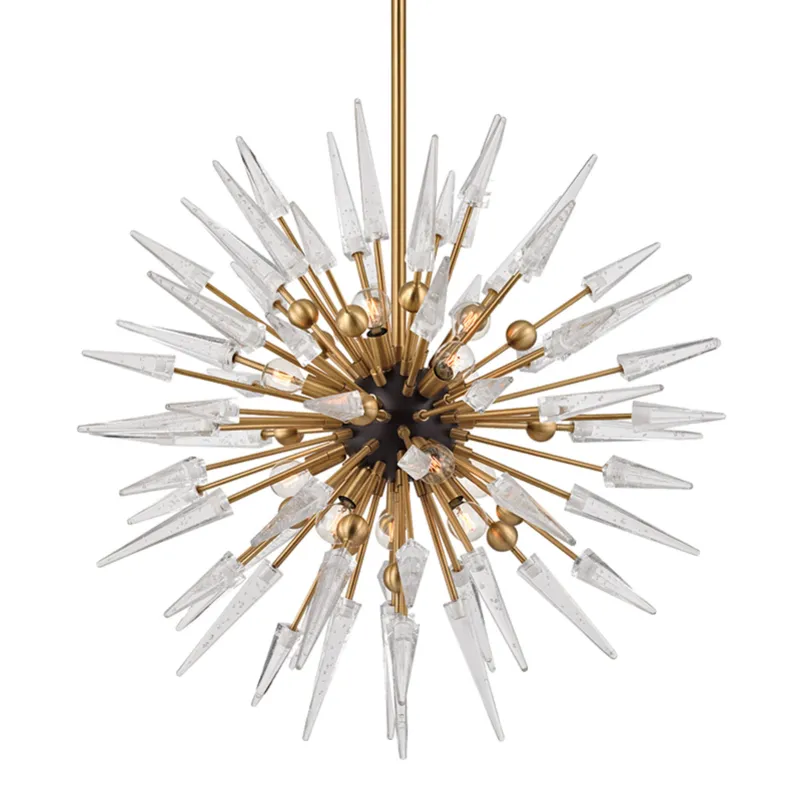Sparta 12-Light Chandelier in Aged Brass 32W x 32H (9032-AGB)
