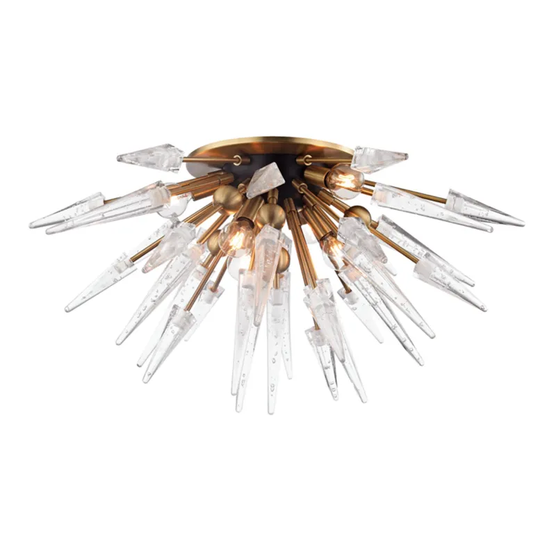 Sparta 6-Light Semi Flush in Aged Brass 28W x 14.25H (9028-AGB)