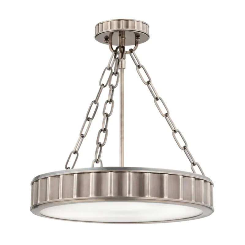 Middlebury 3-Light Semi Flush in Historic Nickel 15.75W x 16.5H