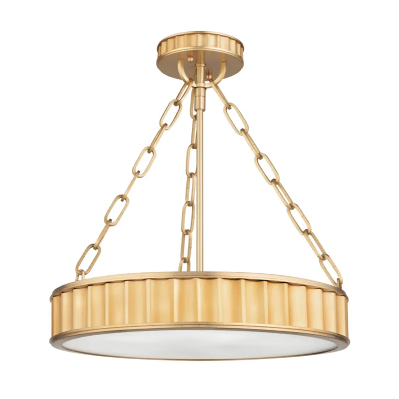 Middlebury 3-Light Semi Flush in Aged Brass 15.75W x 16.5H