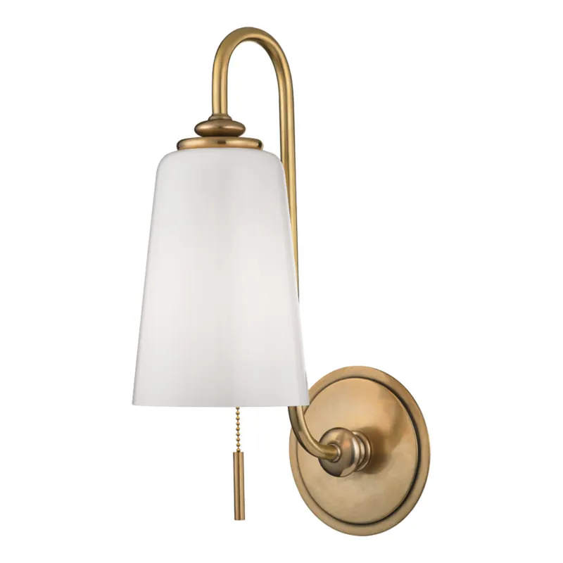 Glover 1-Light Wall Sconce in Aged Brass 5.5W x 16H