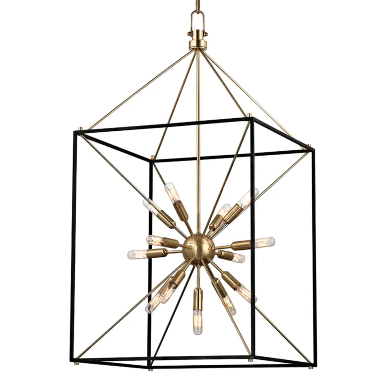 Glendale 13-Light Lantern in Aged Brass 20.25L x 20.25W x 38.75H