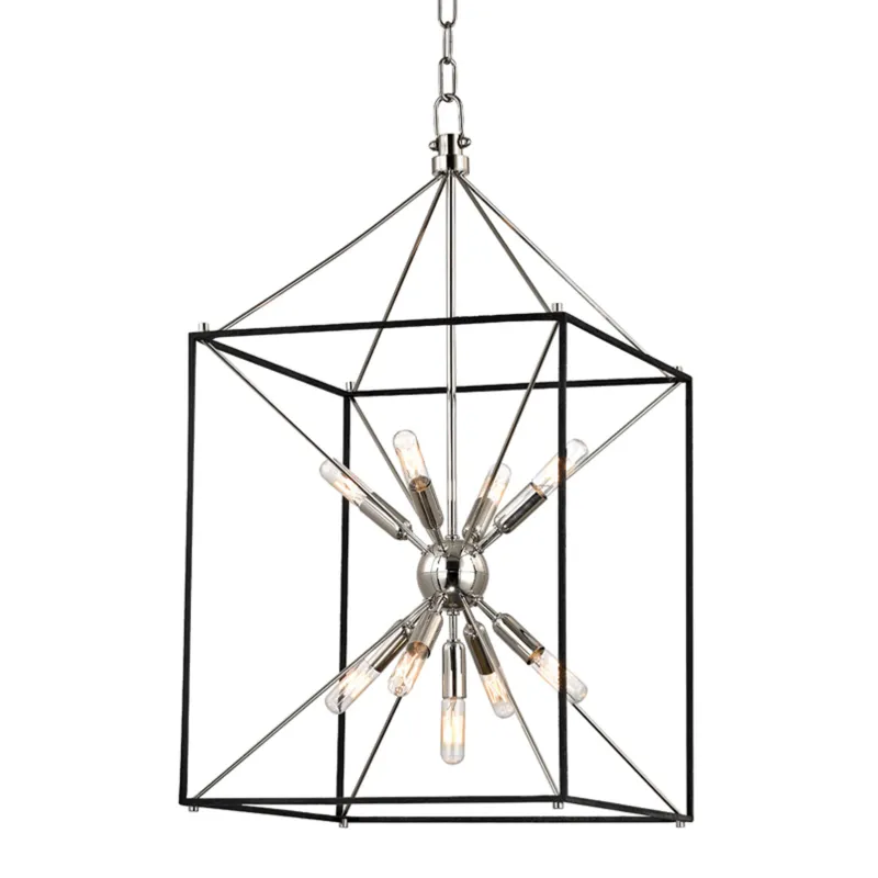 Glendale 9-Light Lantern in Polished Nickel 16.25L x 16.25W x 30.75H