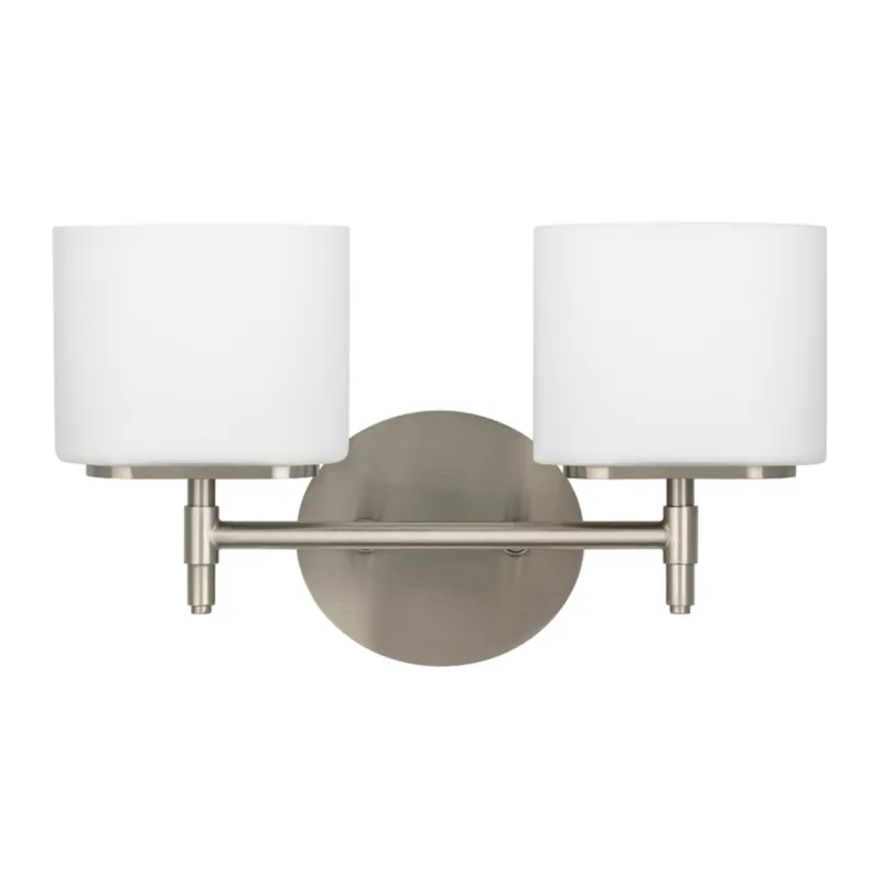 Trinity 2-Light Bath and Vanity in Satin Nickel 13.75W x 8H