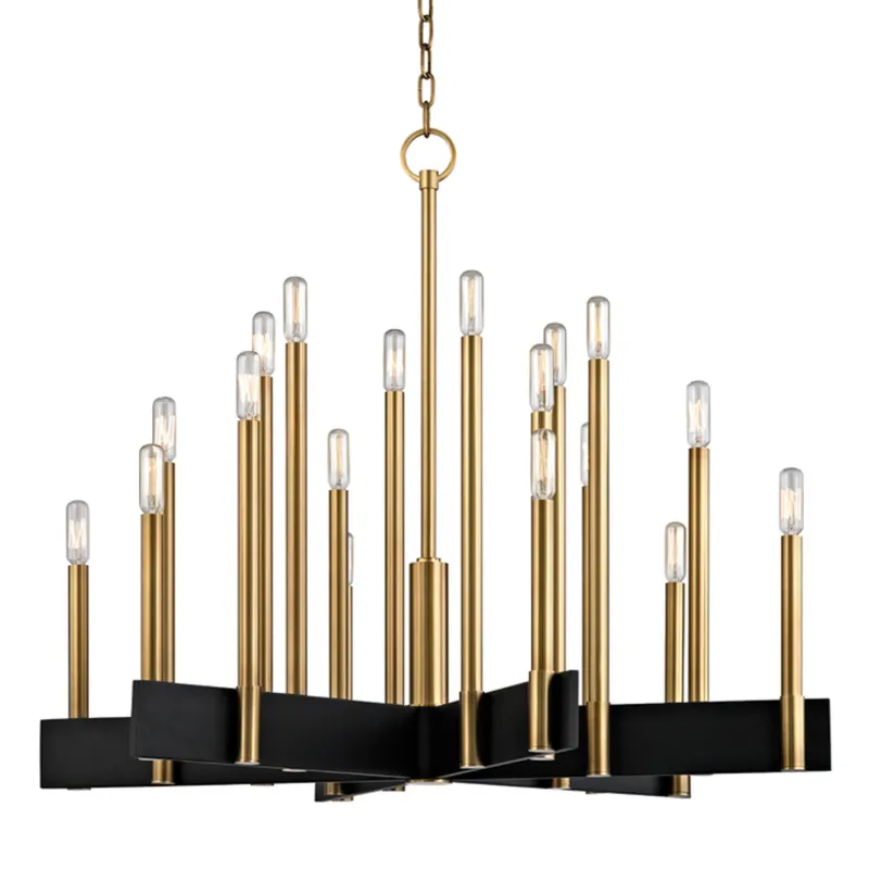 Abrams 18-Light Chandelier in Aged Brass 33.5W x 27.5H
