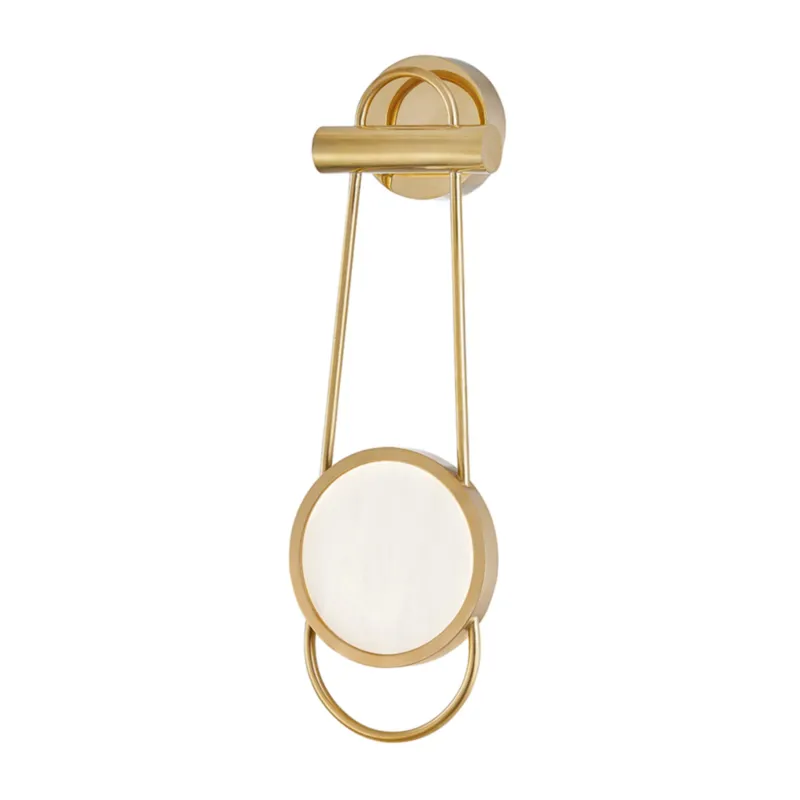 Jervis 1-Light Wall Sconce in Aged Brass 7W x 21.75H
