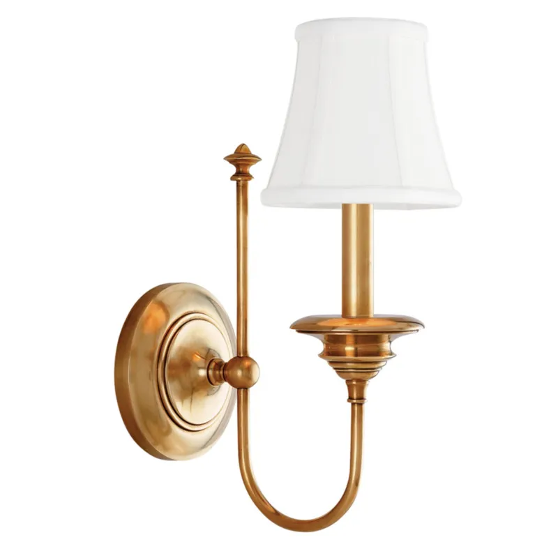 Yorktown 1-Light Wall Sconce in Aged Brass 5.5W x 14H
