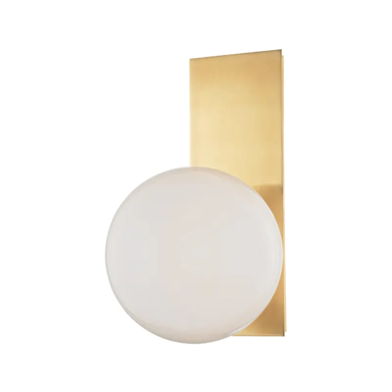 Hinsdale 1-Light Wall Sconce in Aged Brass 7.5W x 12.75H