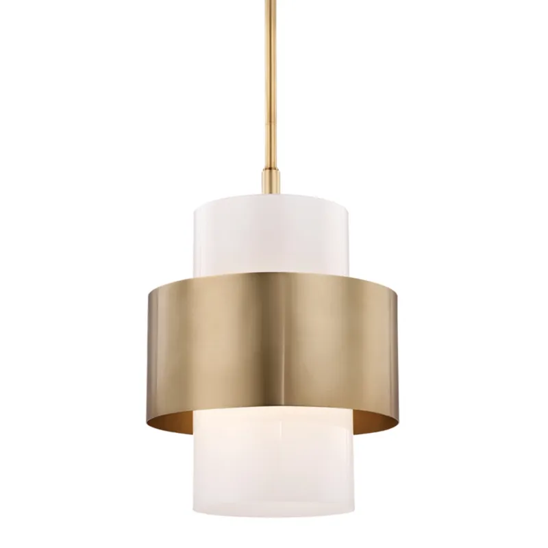 Corinth 1-Light Pendant in Aged Brass 15.5W x 18.5H