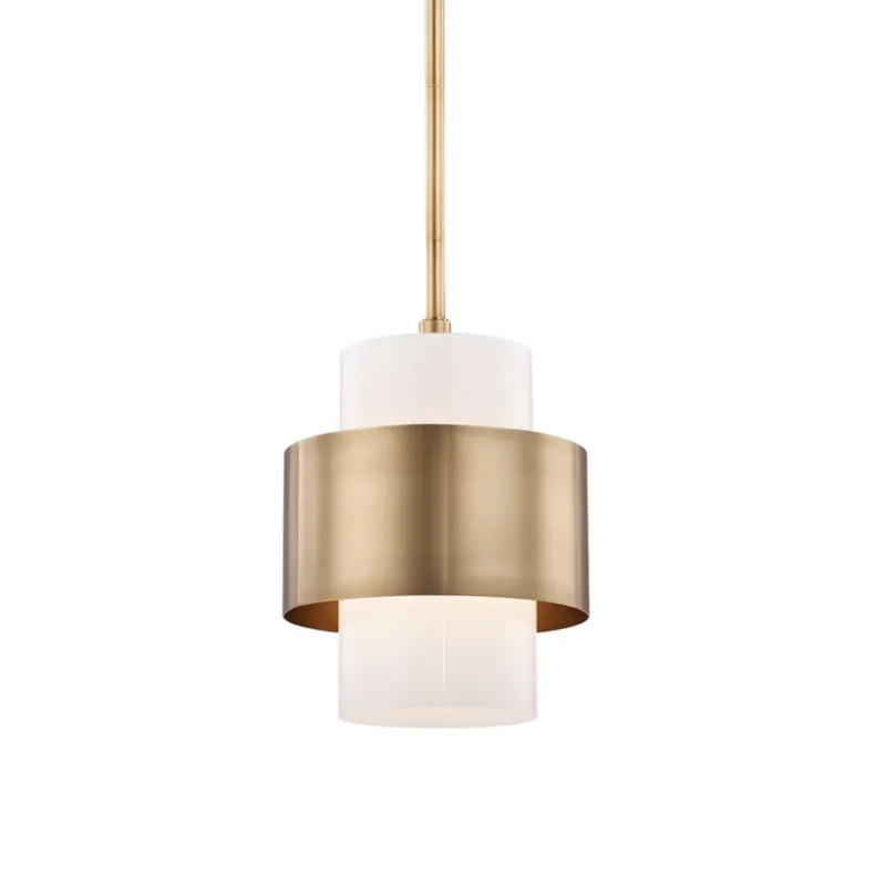 Corinth 1-Light Pendant in Aged Brass 11W x 13.5H