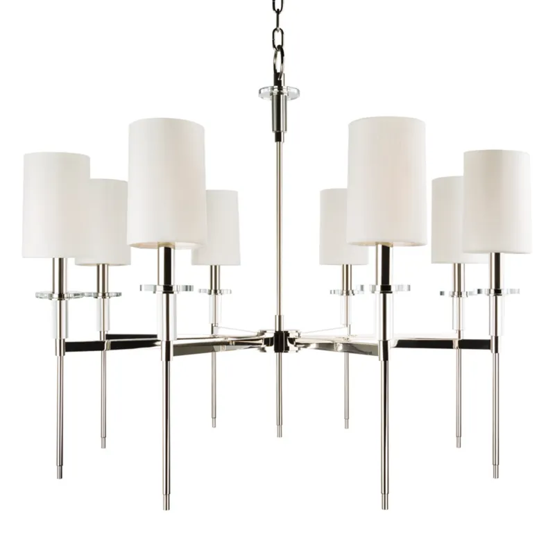 Amherst 8-Light Chandelier in Polished Nickel 32W x 27H