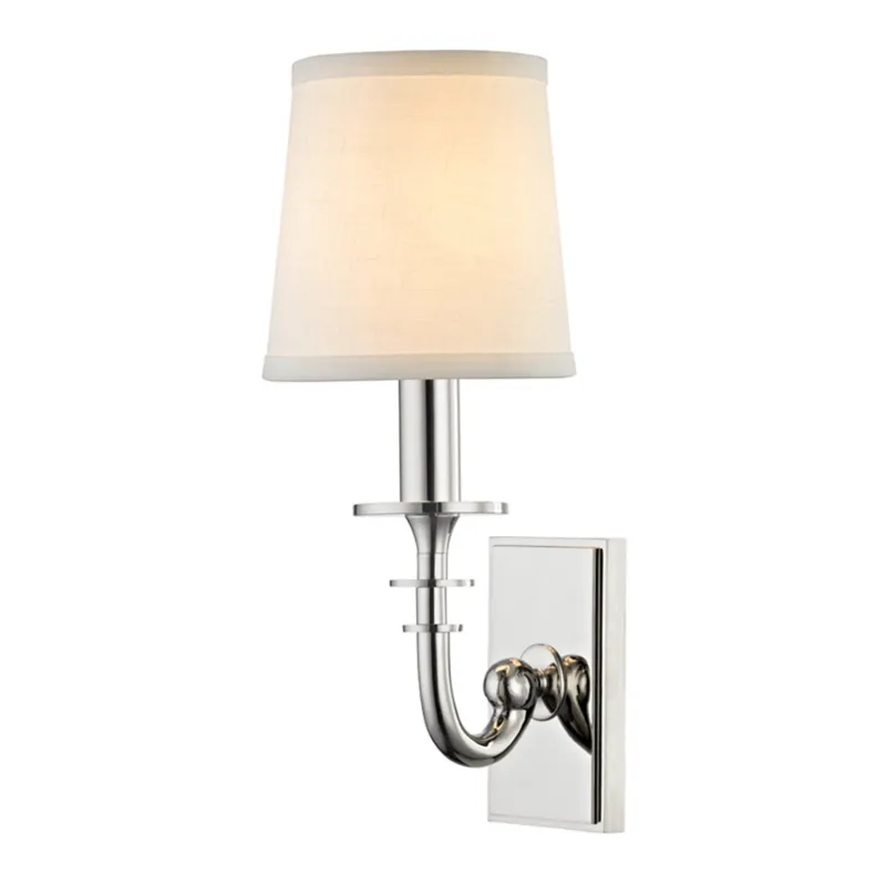 Carroll 1-Light Wall Sconce in Polished Nickel 5W x 13H