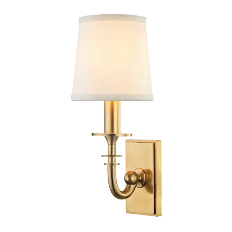 Carroll 1-Light Wall Sconce in Aged Brass 5W x 13H