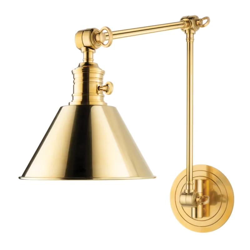 Garden City 1-Light Wall Sconce in Aged Brass 8W x 23H