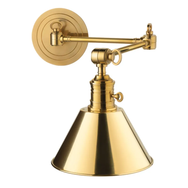 Garden City 1-Light Wall Sconce in Aged Brass 8W x 11.25H