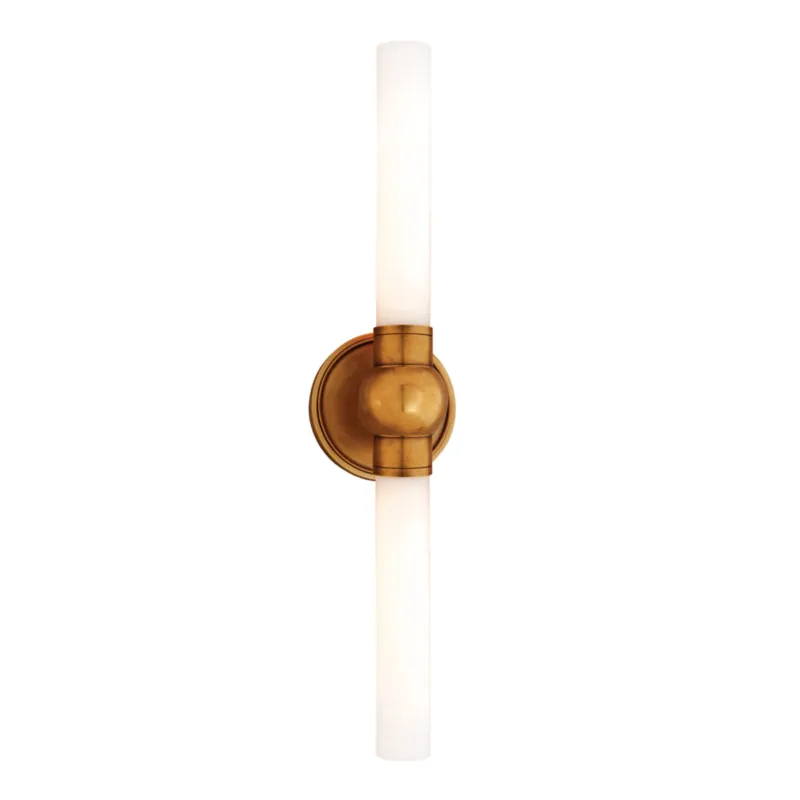 Cornwall 2-Light Bath and Vanity in Aged Brass 5W x 25.5H