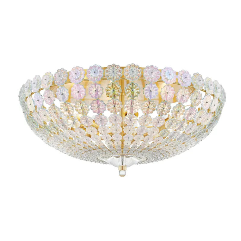 Floral Park 6-Light Semi Flush in Aged Brass 21.5W x 10.5H