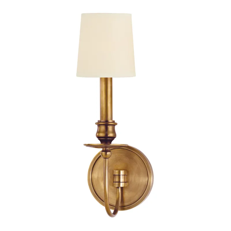 Cohasset 1-Light Wall Sconce in Aged Brass 4.75W x 14H