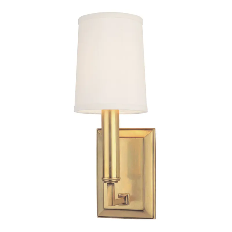 Clinton 1-Light Wall Sconce in Aged Brass 4W x 11.5H
