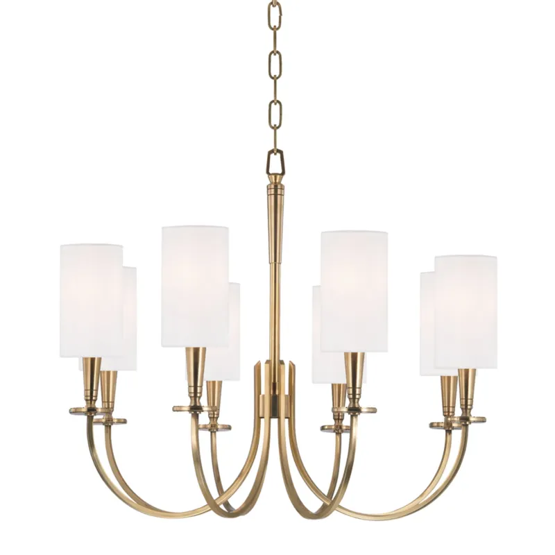 Mason 8-Light Chandelier in Aged Brass 26.5W x 22.5H