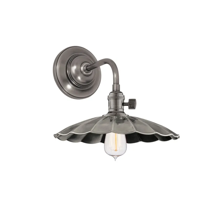 Heirloom 1-Light Wall Sconce in Historic Nickel 10W x 8.5H (8000-HN-MS3)