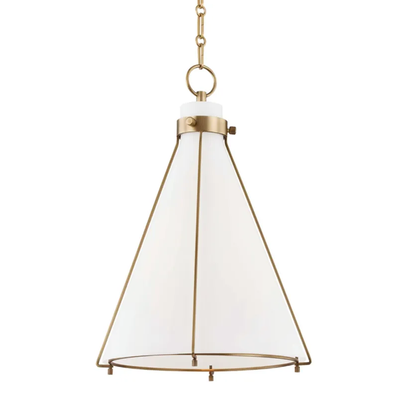 Eldridge 1-Light Pendant in Aged Brass 15.5W x 22H