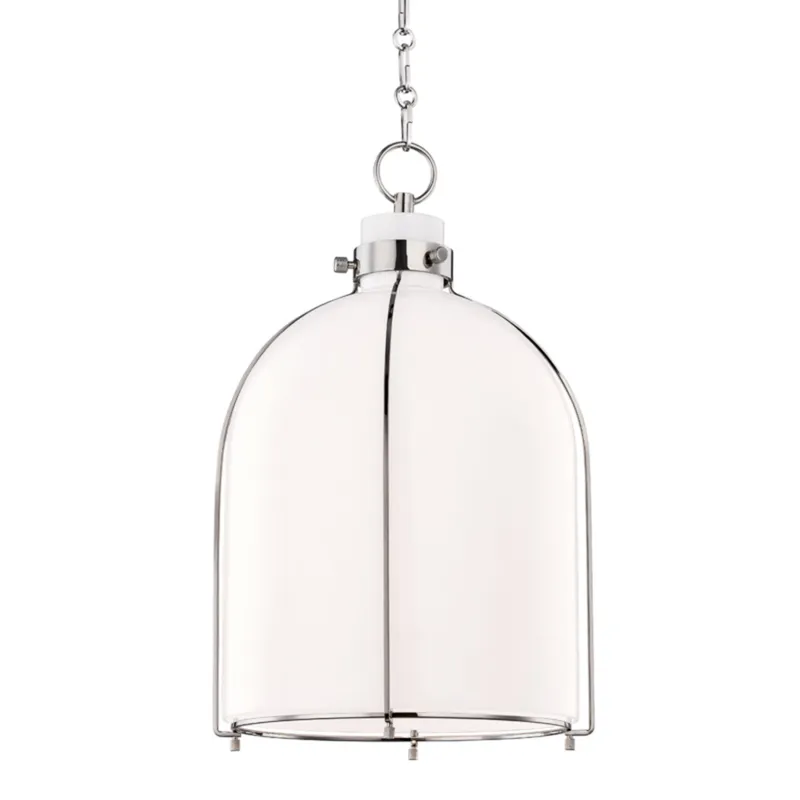 Eldridge 1-Light Pendant in Polished Nickel 14W x 20.25H