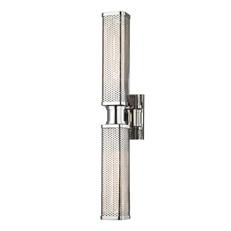 Gibbs 2-Light Wall Sconce in Polished Nickel 4.5W x 22.25H
