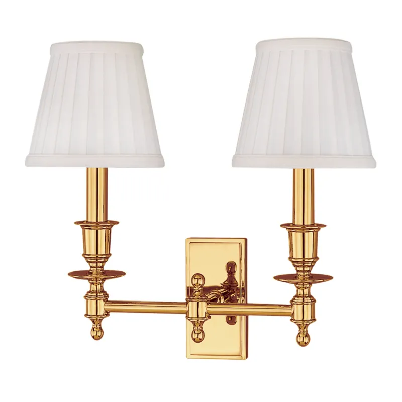 Ludlow 2-Light Wall Sconce in Polished Brass 14W x 13H