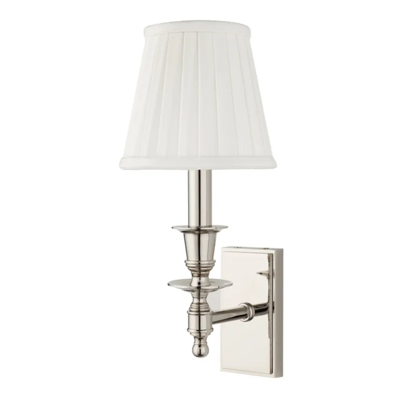 Ludlow 1-Light Wall Sconce in Polished Nickel 5.5W x 13H