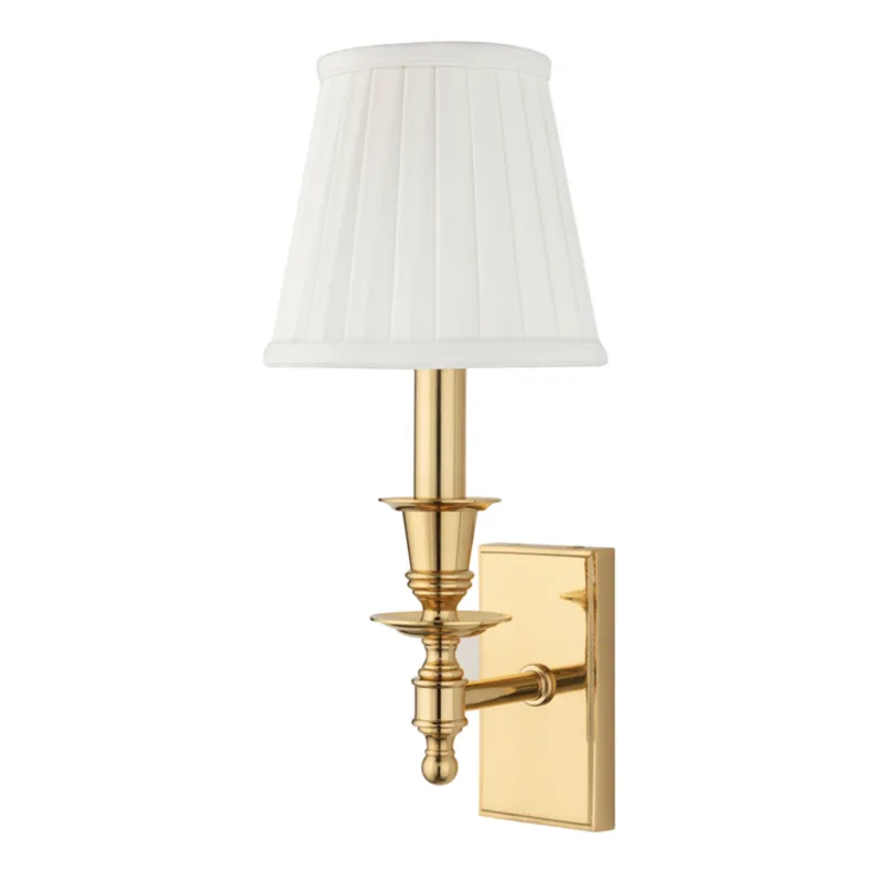 Ludlow 1-Light Wall Sconce in Polished Brass 5.5W x 13H