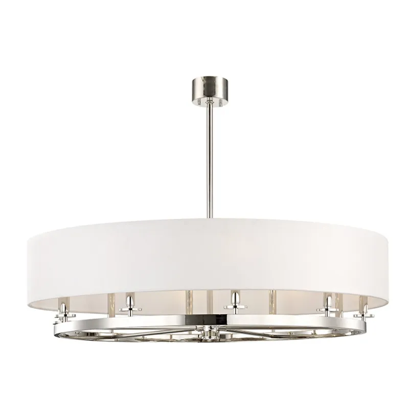 Durham 10-Light Chandelier in Polished Nickel 42W x 12.25H